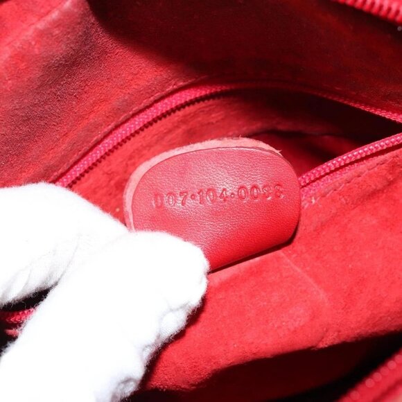 GUCCI Shoulder Bag Leather Red Gold Auth - Picture 13 of 16